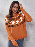 Pull femme col rond motif fantôme rétro littéraire original - Nerissa
