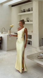 Robe longue asymétrique pour femme - Rousa