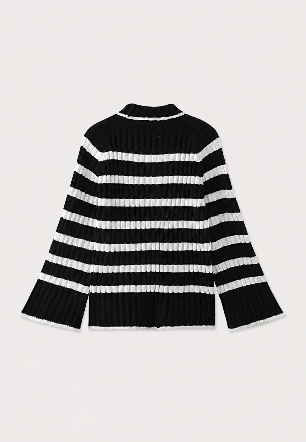 Robe courte maille rayée femme col roulé manches larges - Raddile