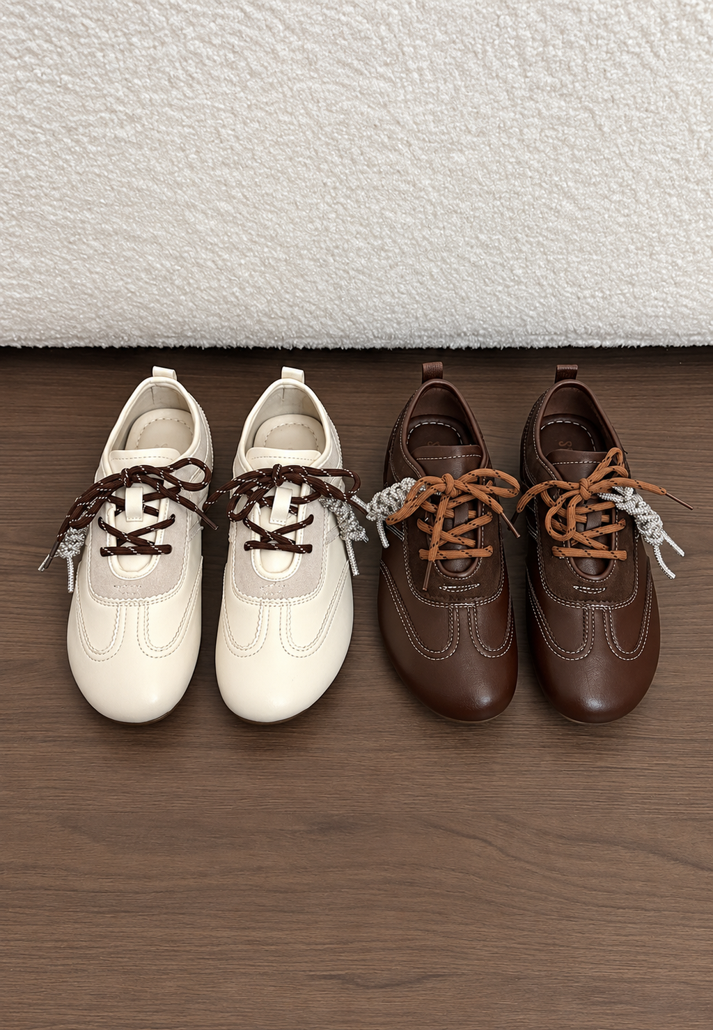 Baskets rétro femme multi-matières détail métallique tendance - Livia